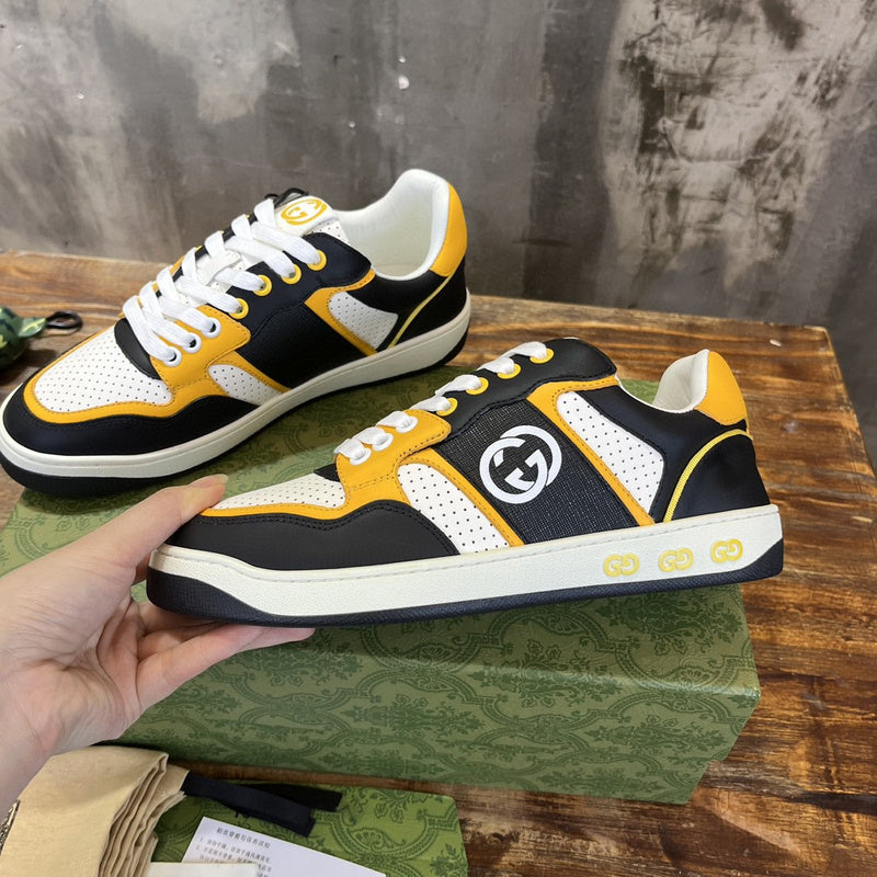 Gucci classic monochrome luxury sneakers view 7 retro runner design