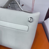 Side view of elegant structured handbag