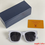 Close-up detail view of Louis Vuitton unisex sunglasses