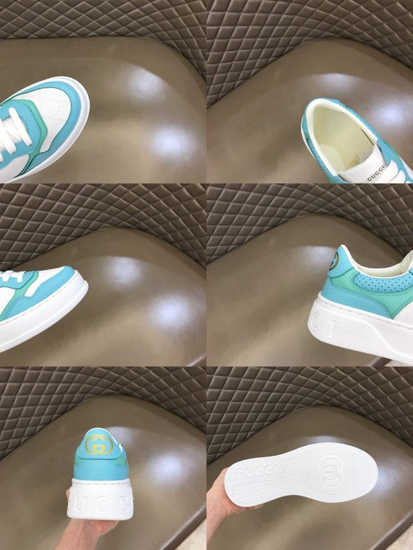 Side profile of Gucci fresh white-and-black sneakers sleek tonal finish