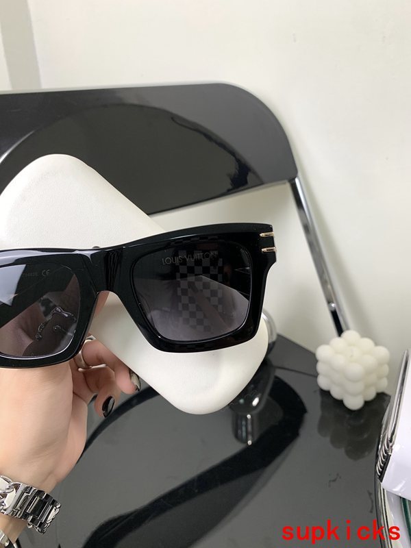 Close-up detail view of Louis Vuitton unisex sunglasses