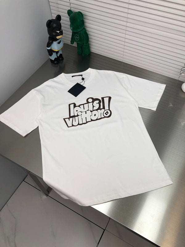 Front view of Louis Vuitton cotton t-shirt with monogram-inspired silhouette