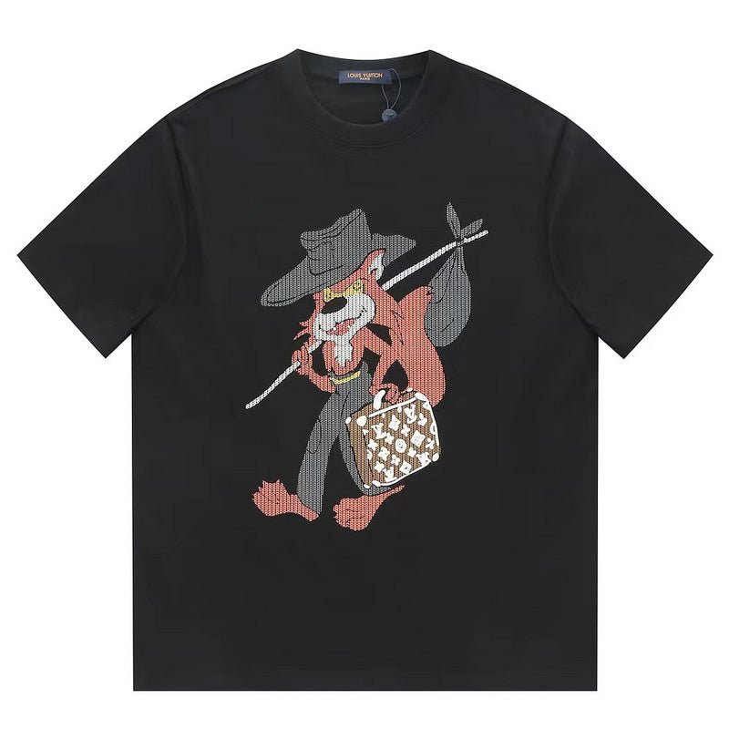 Side profile of Louis Vuitton cotton t-shirt with monogram-inspired silhouette