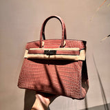 Side view of effortless structured handbag
