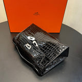 Side view of curated structured handbag