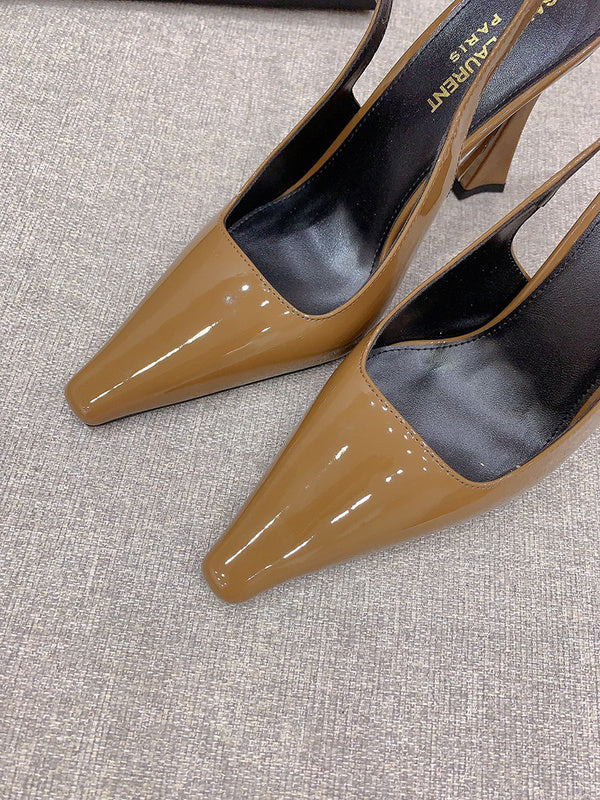 Close-up of Saint Laurent shoes craftsmanship