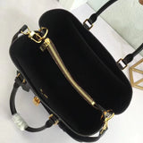 Back view of structured everyday-luxe women's handbag – women's luxury handbag