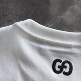 Front view of Gucci luxury clothing with monogram-inspired silhouette