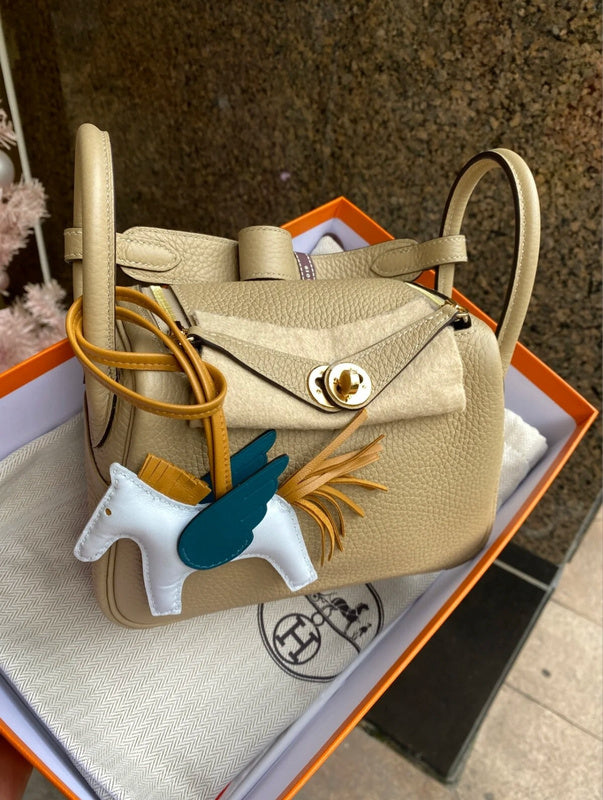 Side view of refined structured handbag