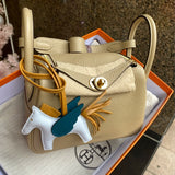 Side view of refined structured handbag