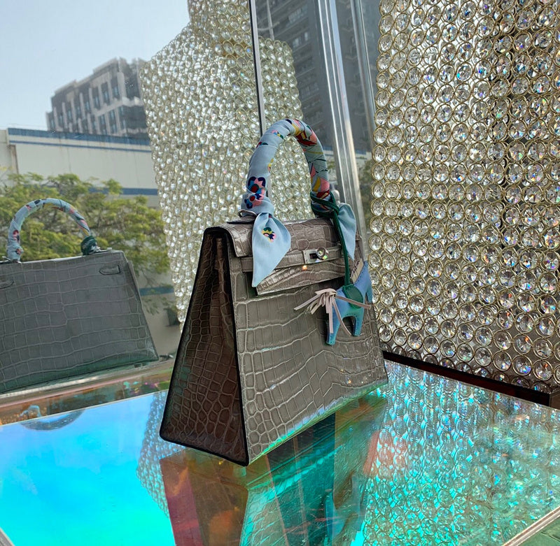 Side view of versatile structured handbag