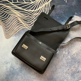 Sleek bag shown from front angle