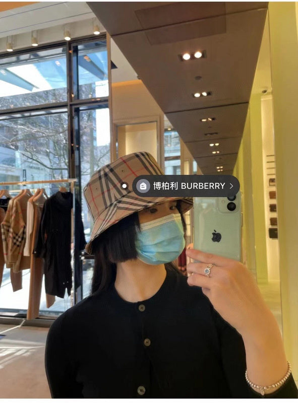 Side view of Burberry unisex cap