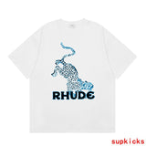 Back view of Rhude luxury clothing with contemporary cut