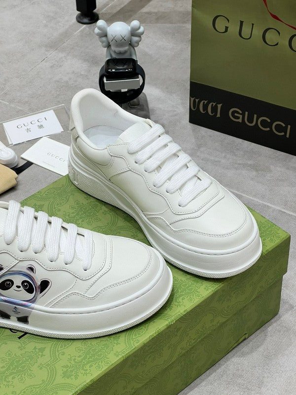 Gucci fresh white-and-black luxury sneakers view 5 breathable knit upper