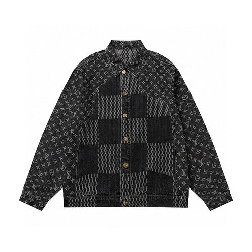 Close-up detail shot of Louis Vuitton luxury clothing with relaxed-fit cut