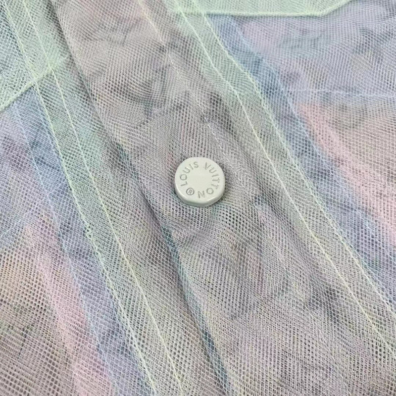 Full styled look of Louis Vuitton luxury clothing with signature branding