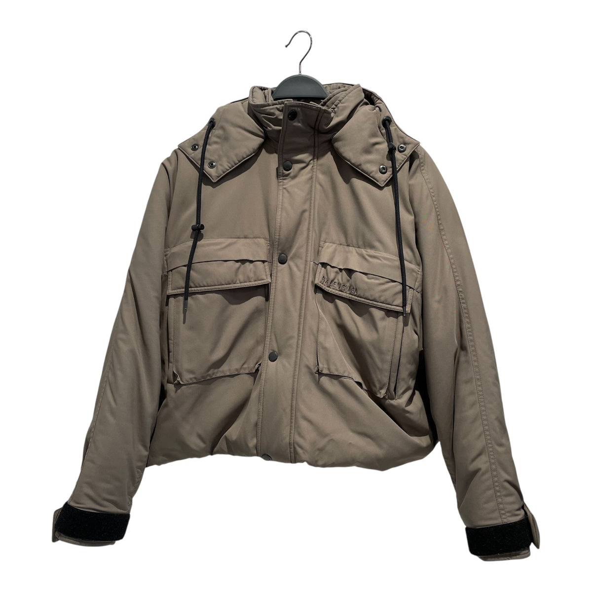Balenciaga/Mountain Parka/34/Nylon/KHK/Hooded Oversized Jacket — Designer Luxury Jacket
