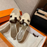 Hermès Tan Crisscross Strap Sandals - Lifestyle Styling Shot