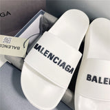Balenciaga Tan Flat Thong Sandals - Lifestyle Styling Shot