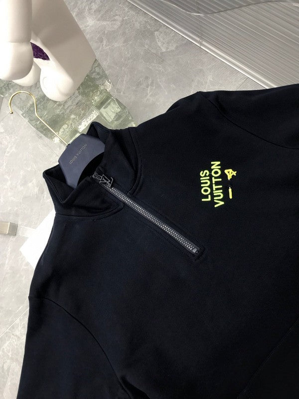 Flat lay presentation of Louis Vuitton luxury clothing with streetwear-inspired cut