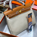 Side view of versatile structured handbag