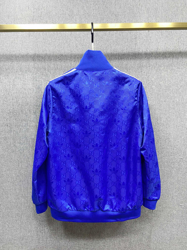 Side profile of Gucci luxury clothing with label-forward styling
