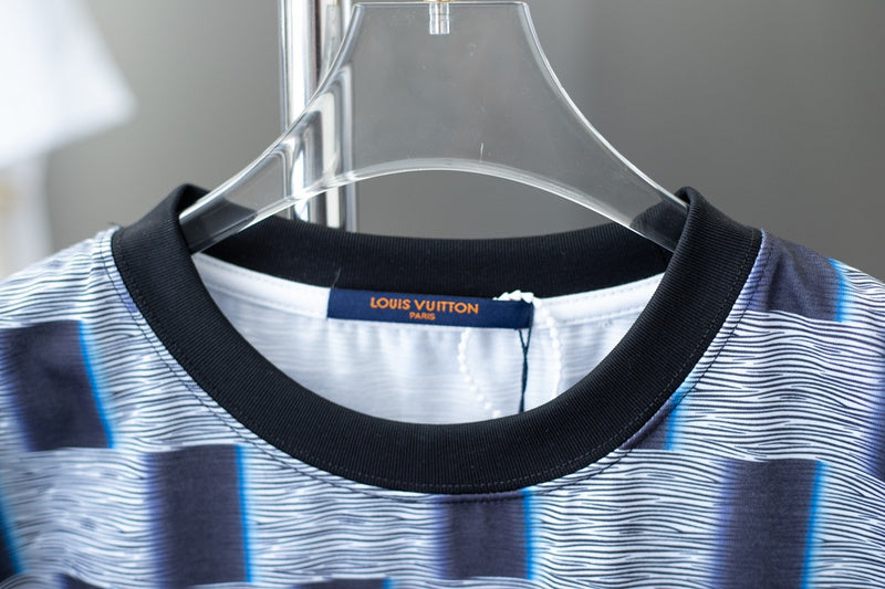 Close-up detail shot of Louis Vuitton cotton t-shirt with relaxed-fit cut