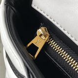  contemporary handbag detail view showing craftsmanship