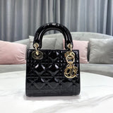 Close-up detail of classic premium women's handbag – women's luxury handbag