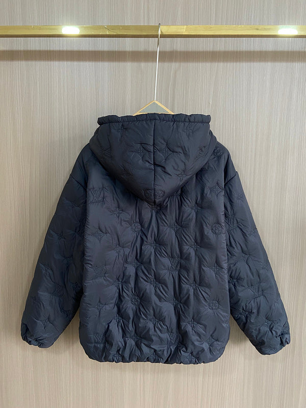 Side profile of Louis Vuitton luxury clothing with contemporary cut
