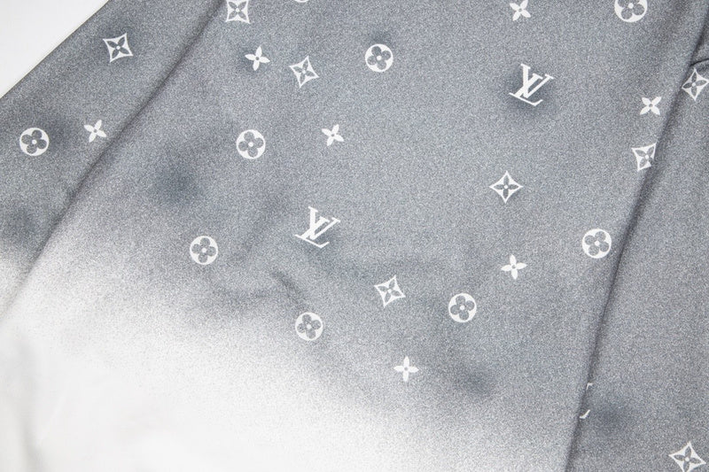 Close-up detail shot of Louis Vuitton luxury clothing with runway-inspired design