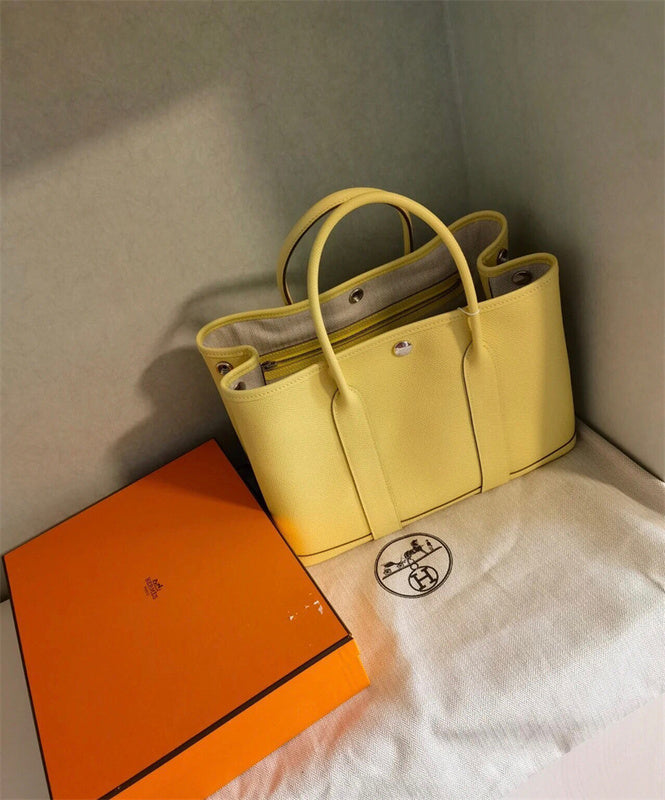 Side view of tailored structured handbag