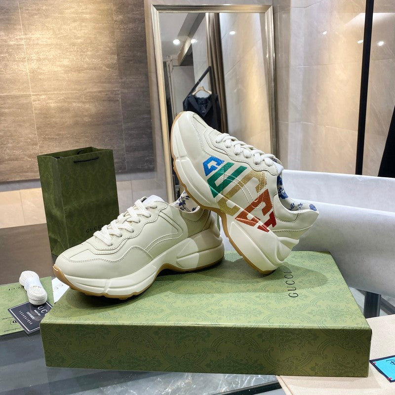 Gucci fresh white-and-black luxury sneakers view 9 signature lace-up style