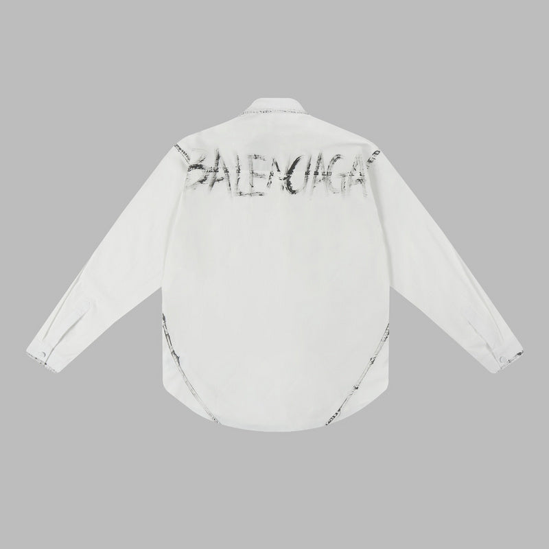 Close-up of Balenciaga t-shirt craftsmanship