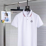 Front view of Moncler luxury clothing with monogram-inspired silhouette