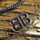 Modern Vegan Leather Handbag - Statement Silhouette | Women's Luxury Handbag #801 - close-up detail shot (image 3) of designer-inspired handbag