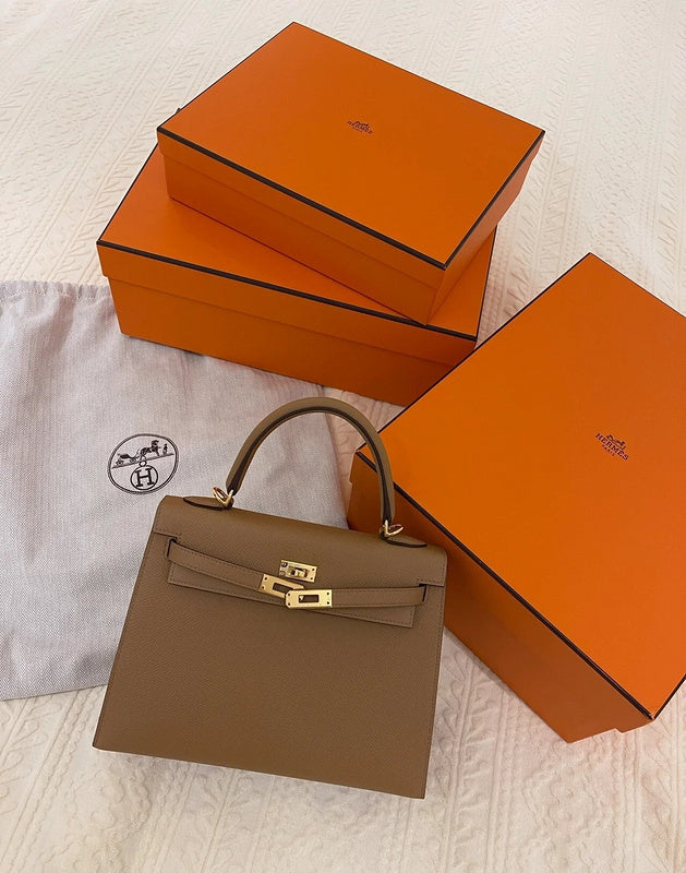 Side view of contemporary structured handbag