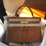 Side view of everyday-ready structured handbag