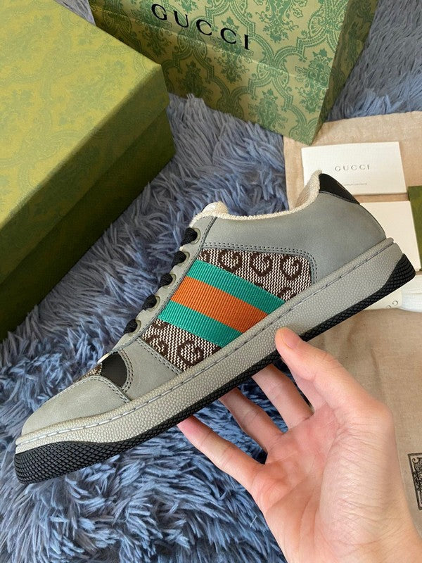 Gucci muted earth tones luxury sneakers view 4 heritage-inspired look