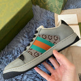 Gucci muted earth tones luxury sneakers view 4 heritage-inspired look