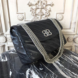 Sophisticated Faux Leather Handbag - Statement Silhouette | Women's Everyday Carry Handbag #841 - close-up detail shot (image 3) of designer-inspired handbag