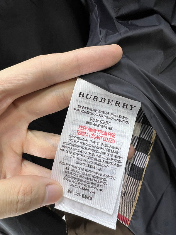 Close-up of Burberry designer clothing craftsmanship