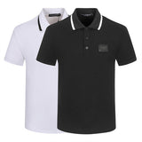 Close-up detail shot of Polo cotton polo shirt with logo-detail design