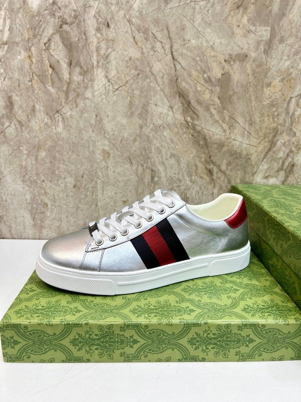 Gucci neutral cream luxury sneakers view 10 breathable knit upper