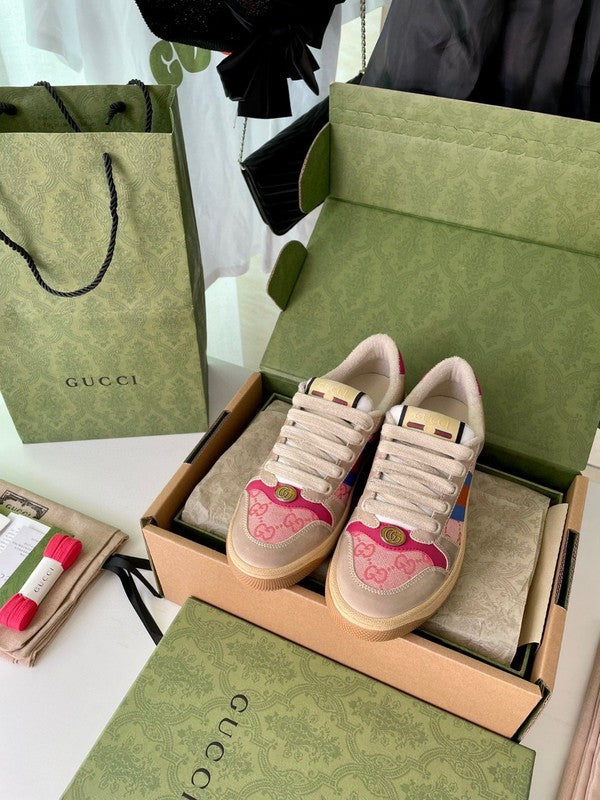 Side profile of Gucci fresh white-and-black sneakers sleek tonal finish
