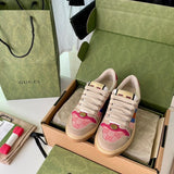 Side profile of Gucci fresh white-and-black sneakers sleek tonal finish