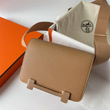 Side view of contemporary structured handbag