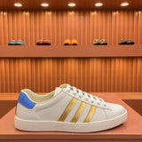 Gucci Streetwear sneakers in neutral cream minimalist modern build front view