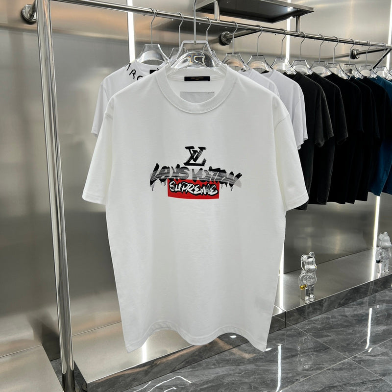 Front view of Louis Vuitton cotton t-shirt with monogram-inspired silhouette